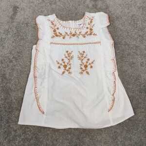 Japan Girls Tunic Top Mini Dress Size 8 Years Cotton Linen Bohemian Cottagecore